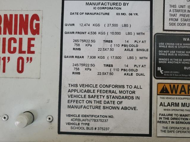 4DRBUAFN77B375237 - 2007 IC CORPORATION 3000 YELLOW photo 13