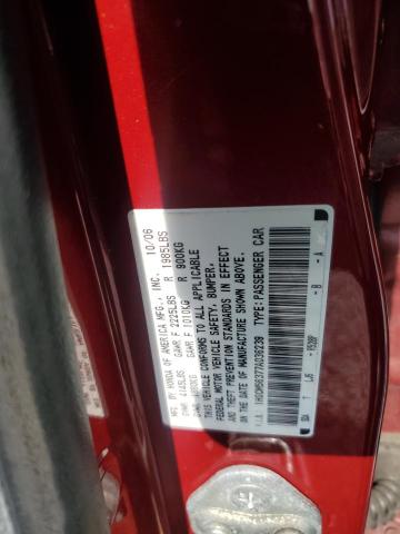 1HGCM56377A036239 - 2007 HONDA ACCORD SE RED photo 12