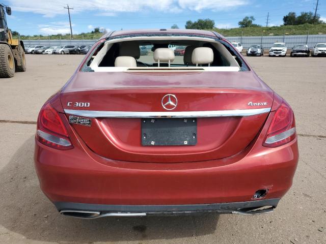 55SWF4KB8GU172916 - 2016 MERCEDES-BENZ C 300 4MATIC RED photo 6