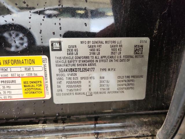 5GAKVBKD7EJ264177 - 2014 BUICK ENCLAVE BLACK photo 13