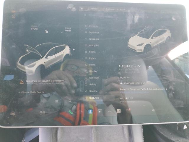 7SAYGDEE2PF621930 - 2023 TESLA MODEL Y Ağ foto 9