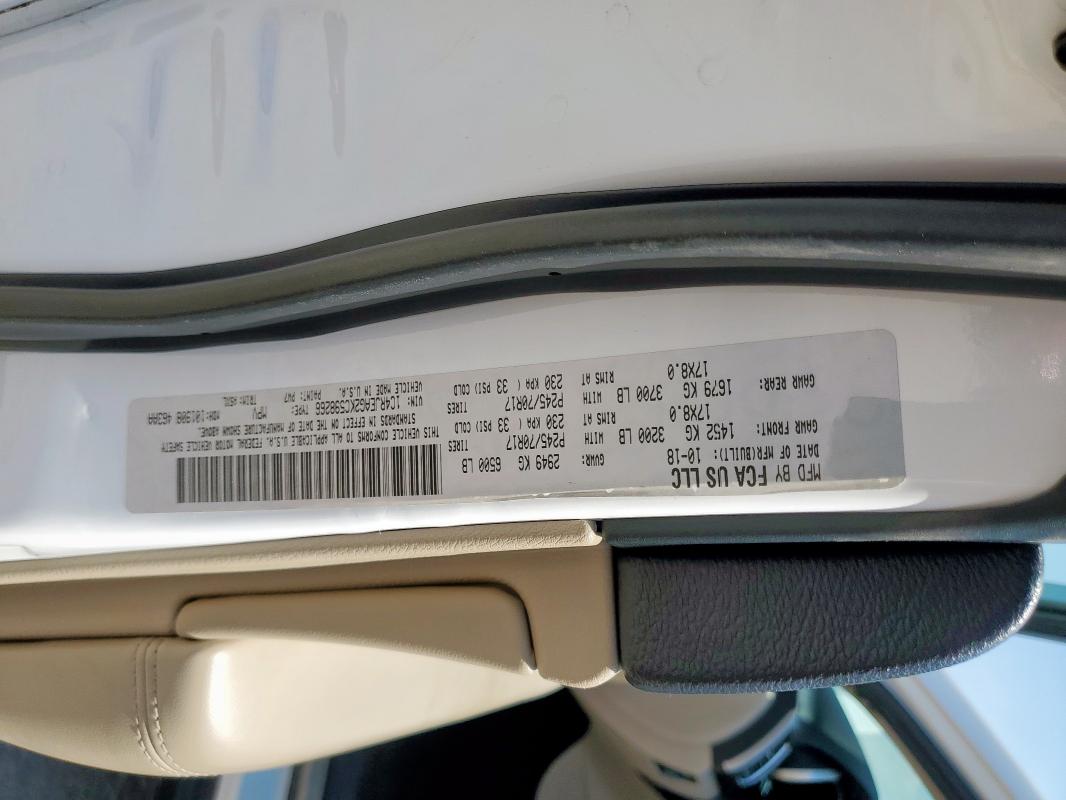 1C4RJEAG2KC598266 - 2019 JEEP GRAND CHER LAREDO WHITE photo 14