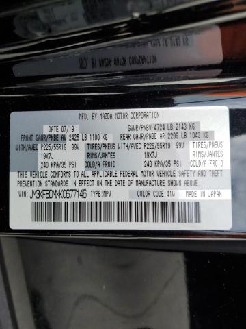 JM3KFBDMXK0677146 - 2019 MAZDA CX-5 GRAND TOURING BLACK photo 12