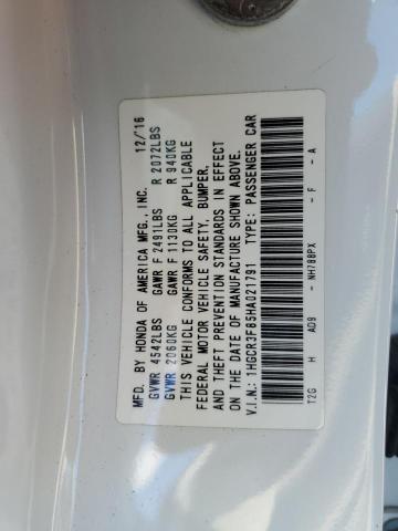 1HGCR3F85HA021791 - 2017 HONDA ACCORD EXL WHITE photo 12
