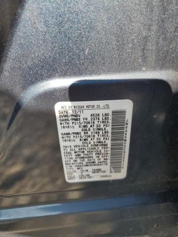 JN8AS5MV8CW384178 - 2012 NISSAN ROGUE S ლურჯი ფოტო 13