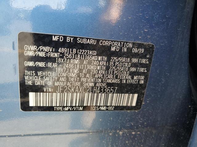 JF2SKAXC2LH433657 - 2020 SUBARU FORESTER TOURING BLUE photo 13