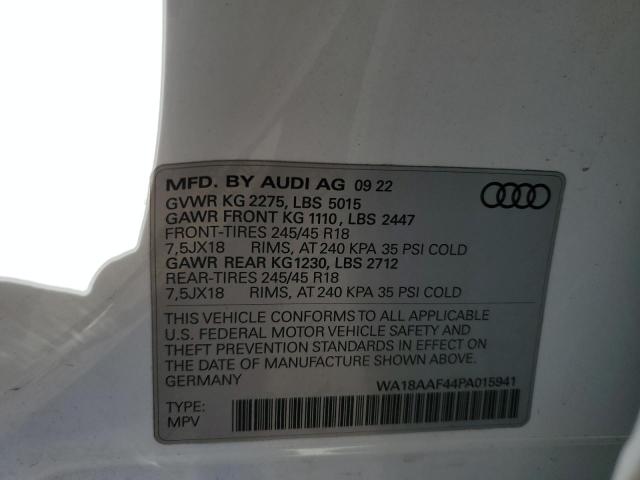 WA18AAF44PA015941 - 2023 AUDI A4 ALLROAD PREMIUM PLUS WHITE photo 13