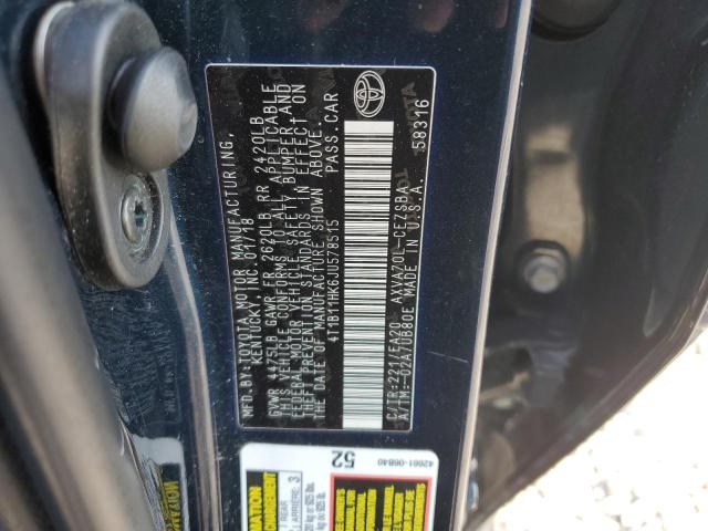 4T1B11HK6JU578515 - 2018 TOYOTA CAMRY L BLUE photo 12