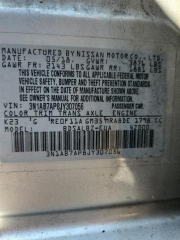 3N1AB7AP8JY307056 - 2018 NISSAN SENTRA S SILVER photo 13