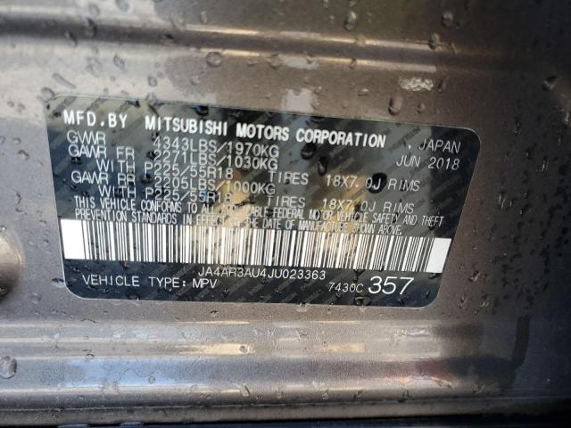 JA4AR3AU4JU023363 - 2018 MITSUBISHI OUTLANDER ES GRAY photo 13