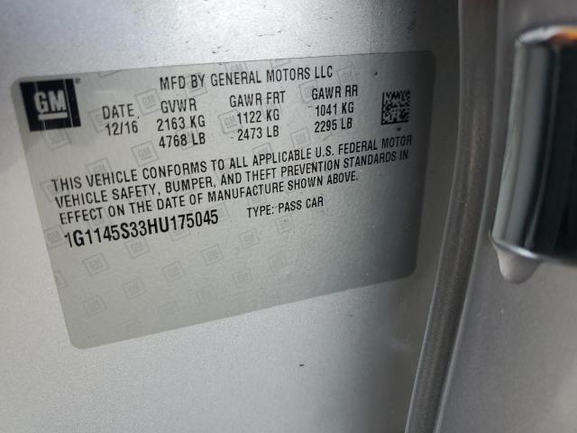 1G1145S33HU175045 - 2017 CHEVROLET IMPALA PREMIER 银色 照片 13