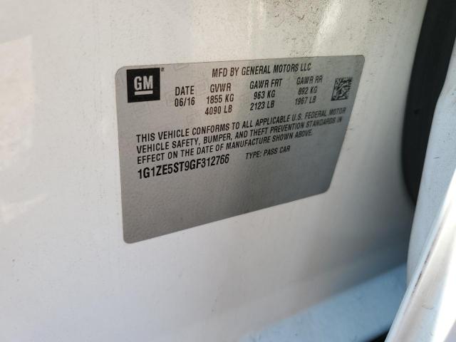 1G1ZE5ST9GF312766 - 2016 CHEVROLET MALIBU LT WHITE photo 12