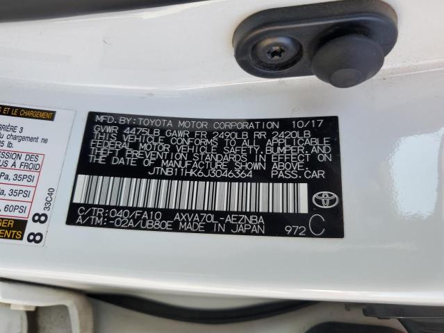 JTNB11HK6J3046364 - 2018 TOYOTA CAMRY L Ağ foto 13