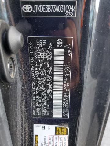 JTKDE3B73A0310944 - 2010 TOYOTA SCION TC შავი ფოტო 12