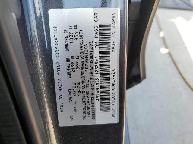 JM1BM1M35F1232961 - 2015 MAZDA 3 GRAND TOURING GRAY photo 12
