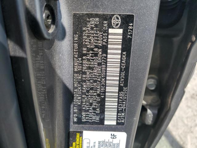 4T1BE30K15U987779 - 2005 TOYOTA CAMRY LE GRAY photo 12