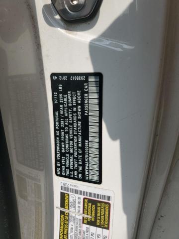 WVWFW8AH7DV002056 - 2013 VOLKSWAGEN EOS LUX 白色 照片 12