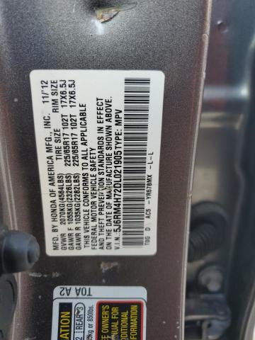 5J6RM4H72DL021905 - 2013 HONDA CR-V EXL BROWN photo 13