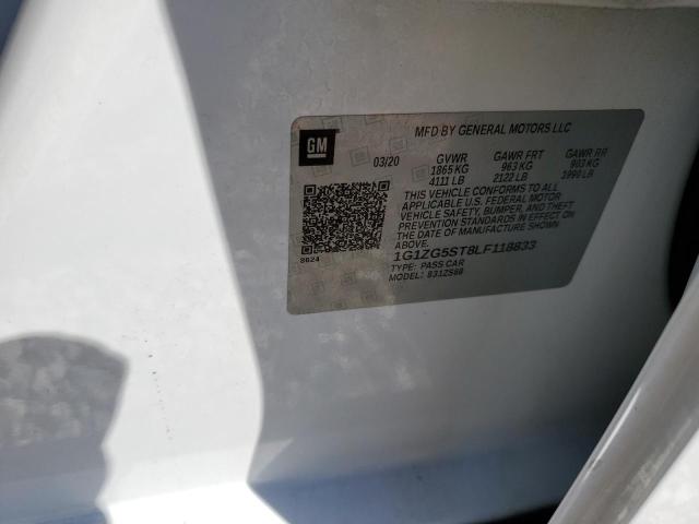 1G1ZG5ST8LF118833 - 2020 CHEVROLET MALIBU RS 白色 照片 12