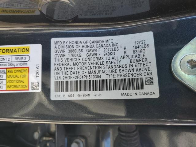 2HGFE2F54PH510384 - 2023 HONDA CIVIC SPORT 石墨色 照片 12