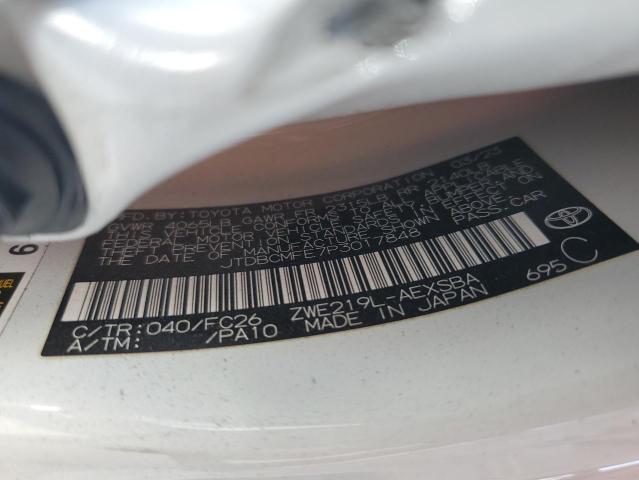 JTDBCMFE7P3017848 - 2023 TOYOTA COROLLA LE Սպիտակ լուսանկար 12