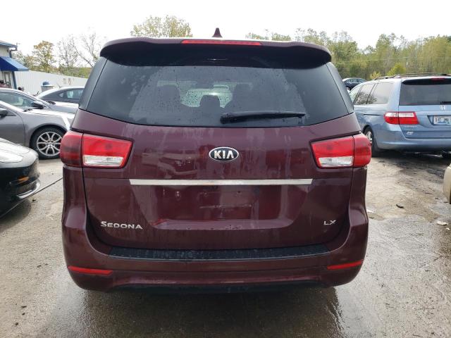 KNDMB5C18H6219567 - 2017 KIA SEDONA LX BURGUNDY photo 6