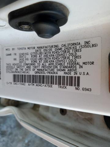 5TEJU62N36Z148141 - 2006 TOYOTA TACOMA DOUBLE CAB PRERUNNER WHITE photo 12