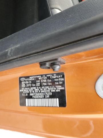 KMHTC6AD4DU176259 - 2013 HYUNDAI VELOSTER ORANGE photo 12