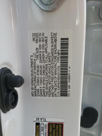 5J6RW2H82NA013193 - 2022 HONDA CR-V EXL WHITE photo 13