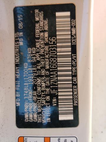 JF1ZNAA16G8703156 - 2016 TOYOTA SCION FR-S WHITE photo 13