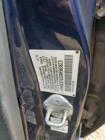 2HGES16534H583823 - 2004 HONDA CIVIC LX BLUE photo 13