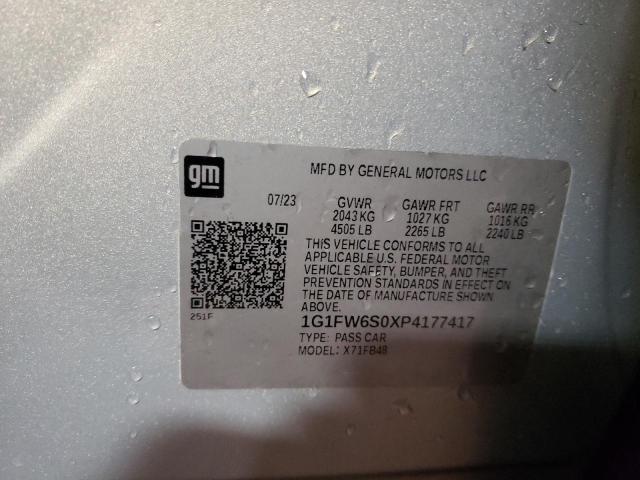 1G1FW6S0XP4177417 - 2023 CHEVROLET BOLT EV 1LT SILVER photo 14