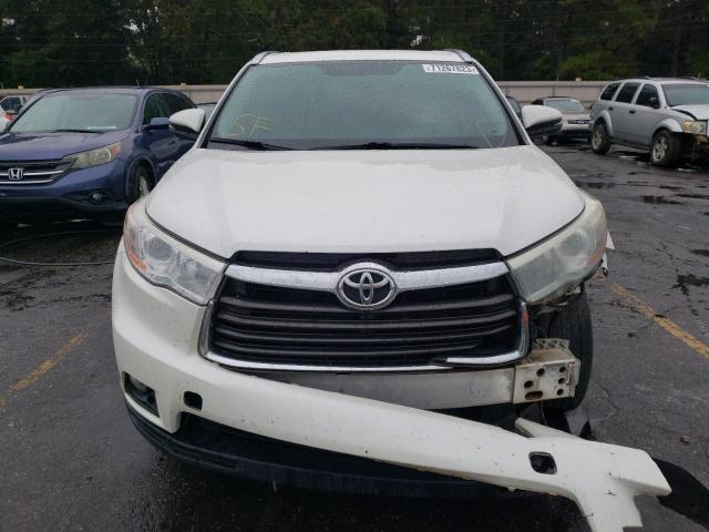 5TDKKRFH7GS181285 - 2016 TOYOTA HIGHLANDER XLE WHITE photo 5