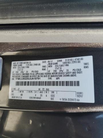 1FMCU9GD0JUA10791 - 2018 FORD ESCAPE SE ნაცრისფერი ფოტო 13