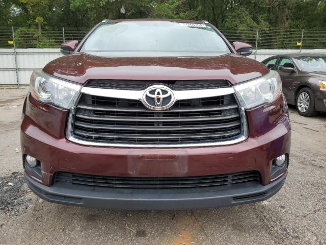 5TDJKRFH3GS236858 - 2016 TOYOTA HIGHLANDER XLE BURGUNDY photo 5