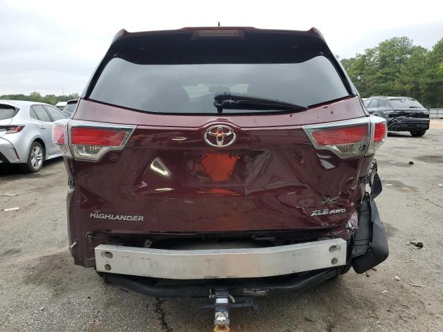 5TDJKRFH3GS236858 - 2016 TOYOTA HIGHLANDER XLE BURGUNDY photo 6