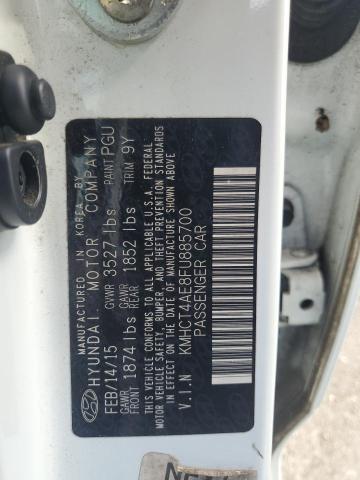 KMHCT4AE8FU885700 - 2015 HYUNDAI ACCENT GLS WHITE photo 12