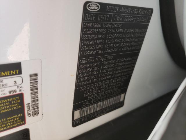 SALWG2FVXHA154069 - 2017 LAND ROVER RANGE ROVE SE WHITE photo 13