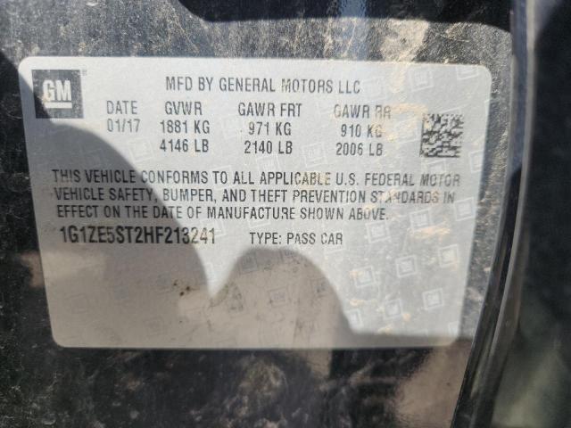 1G1ZE5ST2HF213241 - 2017 CHEVROLET MALIBU LT BLACK photo 13