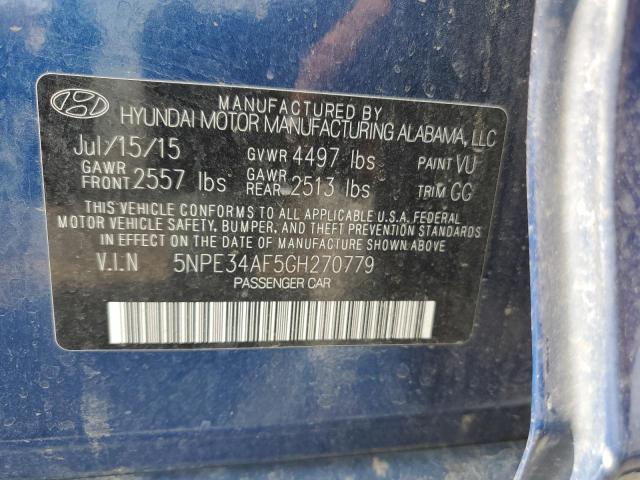 5NPE34AF5GH270779 - 2016 HYUNDAI SONATA SPORT 蓝色 照片 12