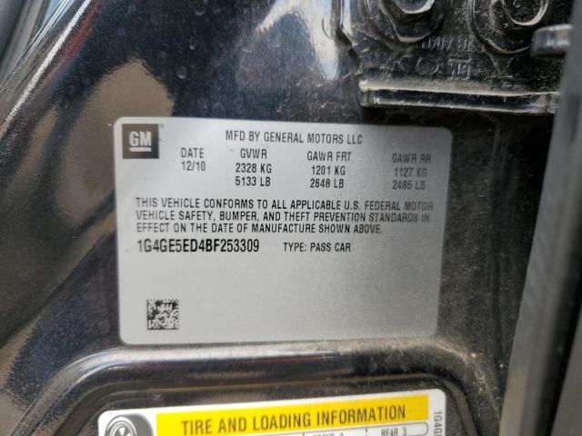 1G4GE5ED4BF253309 - 2011 BUICK LACROSSE CXS BLACK photo 12