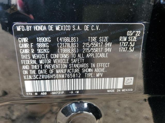 3CZRU6H58NM765812 - 2022 HONDA HR-V EX BLACK photo 13