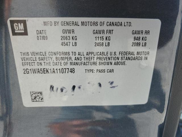 2G1WA5EK1A1107748 - 2010 CHEVROLET IMPALA LS GRAY photo 12