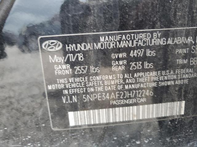 5NPE34AF2JH712246 - 2018 HYUNDAI SONATA SPORT BLACK photo 12