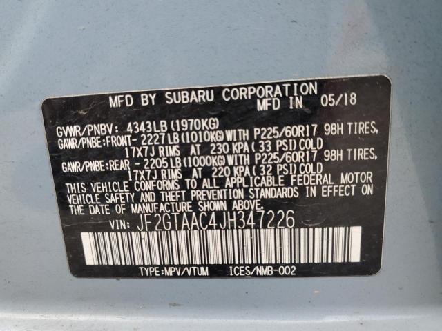 JF2GTAAC4JH347226 - 2018 SUBARU CROSSTREK 蓝色 照片 13