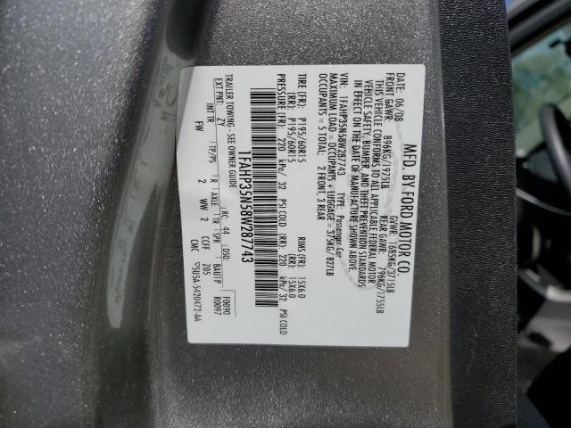 1FAHP35N58W287743 - 2008 FORD FOCUS SE SILVER photo 12