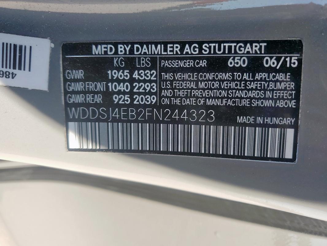 WDDSJ4EB2FN244323 - 2015 MERCEDES-BENZ CLA 250 GRAY photo 13