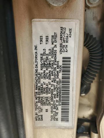 5TEGN92N82Z017287 - 2002 TOYOTA TACOMA DOUBLE CAB PRERUNNER TAN photo 13