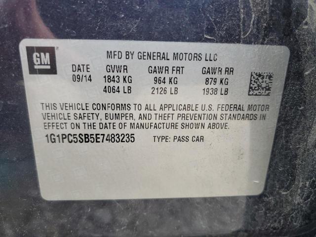 1G1PC5SB5E7483235 - 2014 CHEVROLET CRUZE LT BLUE photo 13