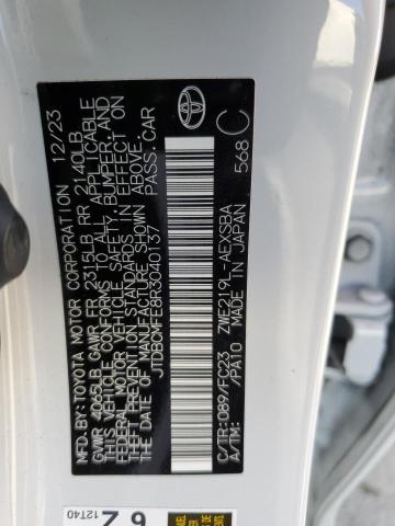 JTDBCMFE8R3040137 - 2024 TOYOTA COROLLA LE WHITE photo 12